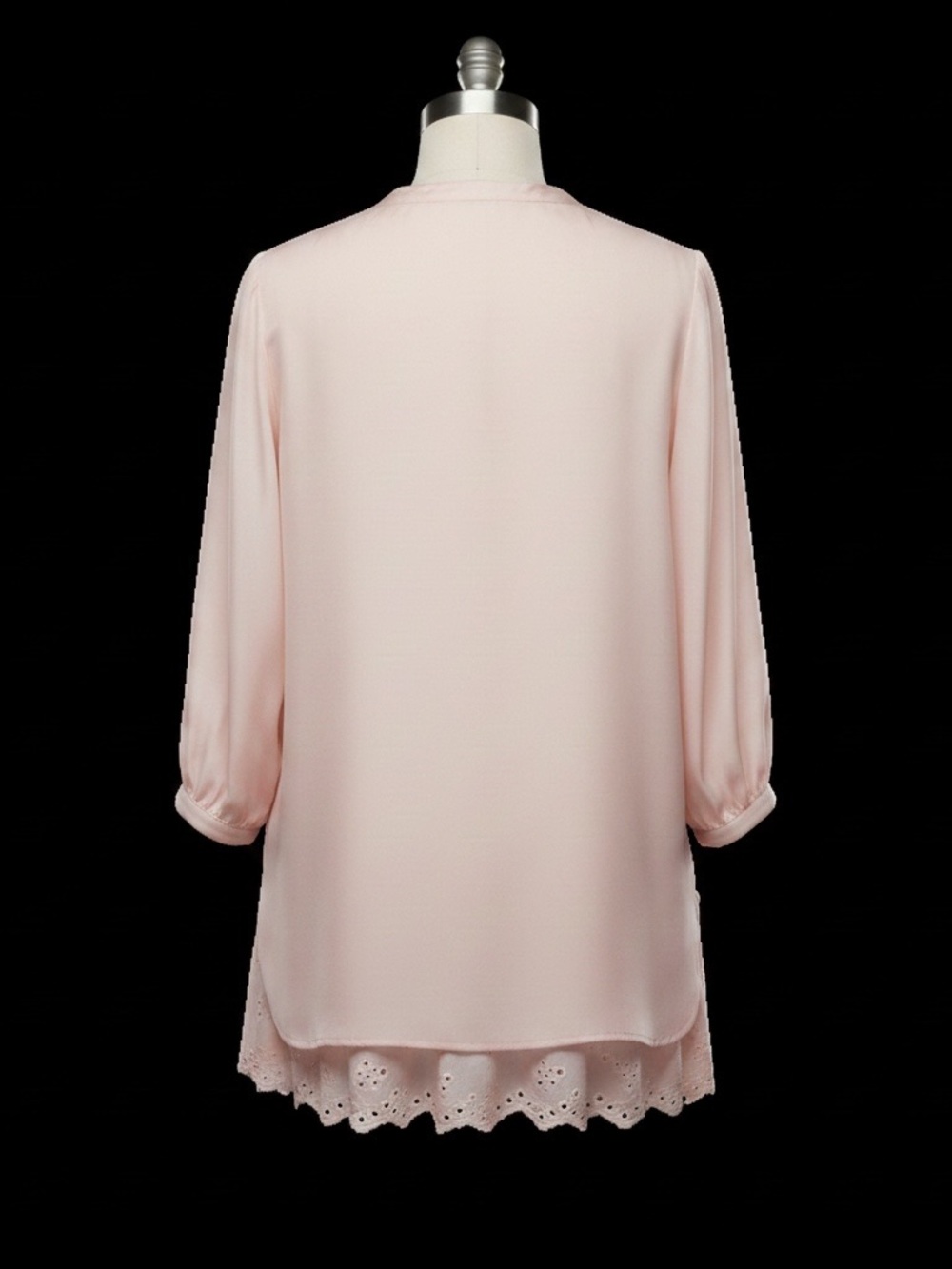 Soft Surroundings Cotton Silk Blush/Pink Tunic Eylet Embroidered Hem Medium - Picture 2 of 10